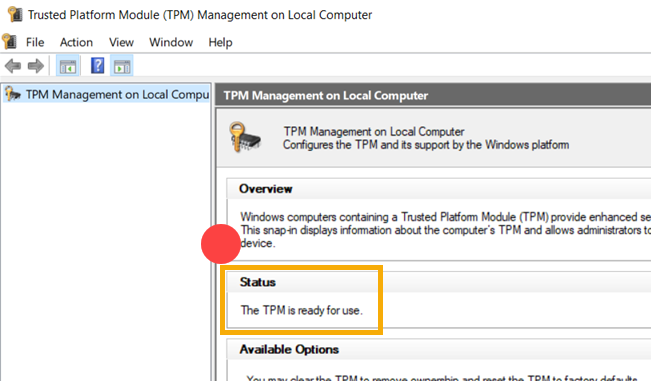 état tpm.msc