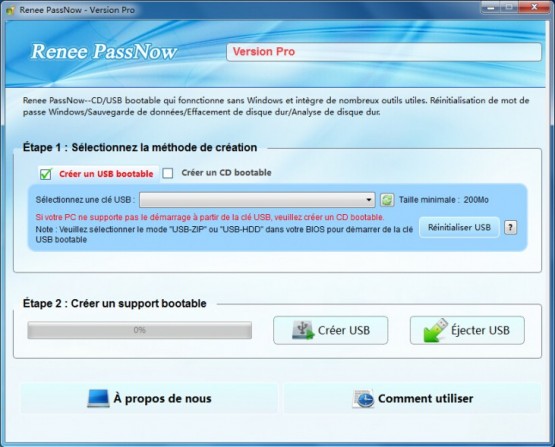 Créer un disque bootable avec Renee PassNow