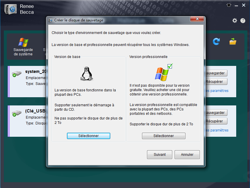 Renee Becca - Logiciel de sauvegarde pour restaurer Windows 8