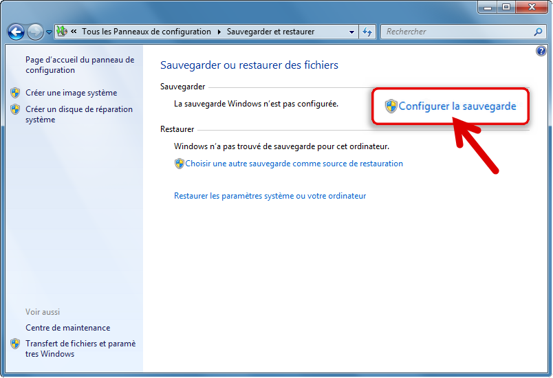 Sauvegarder Windows 7 avec les fonctions de Windows - Renee Becca