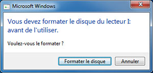 message pour formater la carte sd