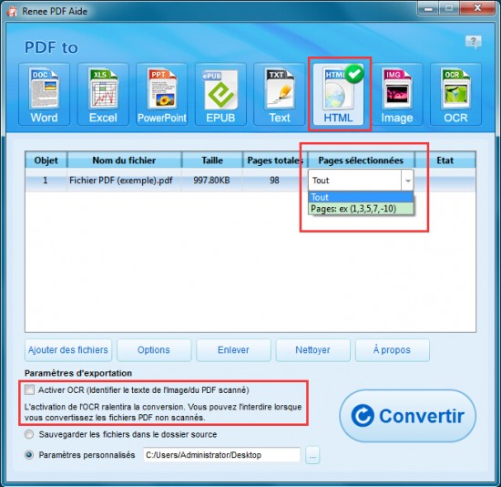 Renee PDF Aide-Convertisseur PDF gratuit pour convertir PDF en HTML