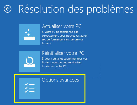 Options avancées windows 8 - Renee PassNow