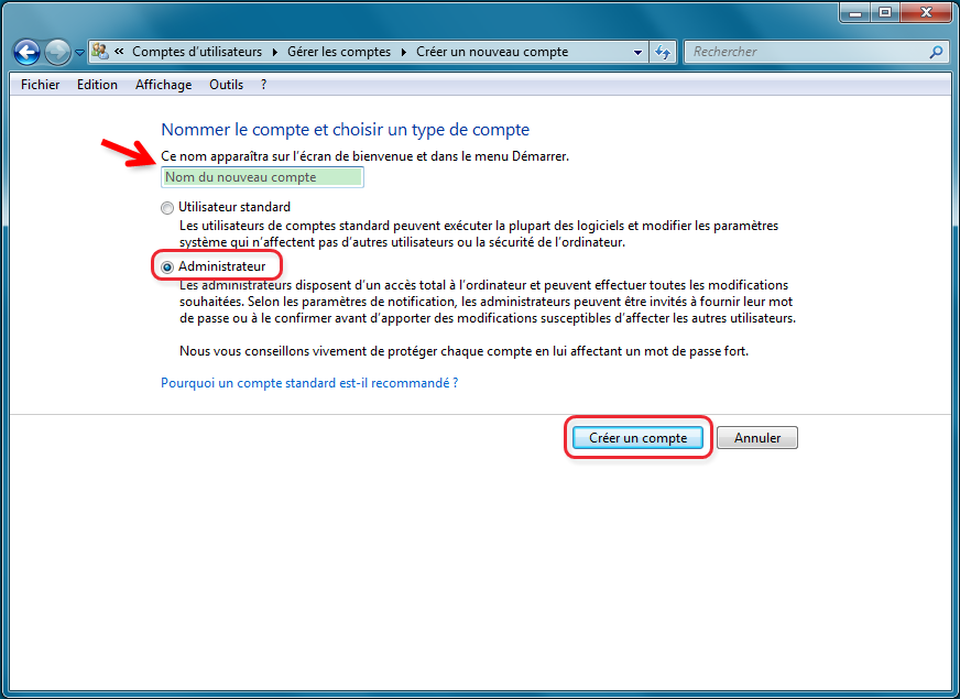 Créer un compte administrateur windows 7- Rene.E Lab