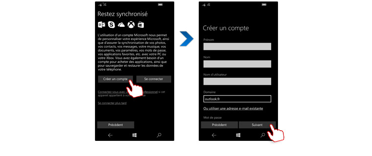 Créer un compte Microsoft sur Windows Phone