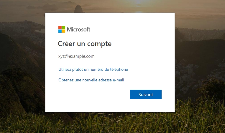 Créer un compte Microsoft depuis un navigateur site