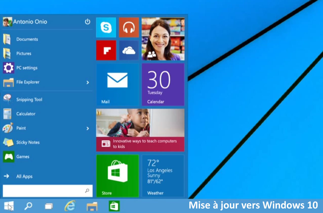 Mise à jour vers Windows 10