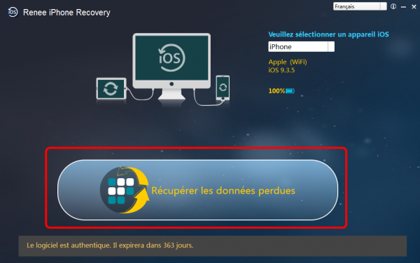 Récupérer les données avec Renee iPhone Recovery