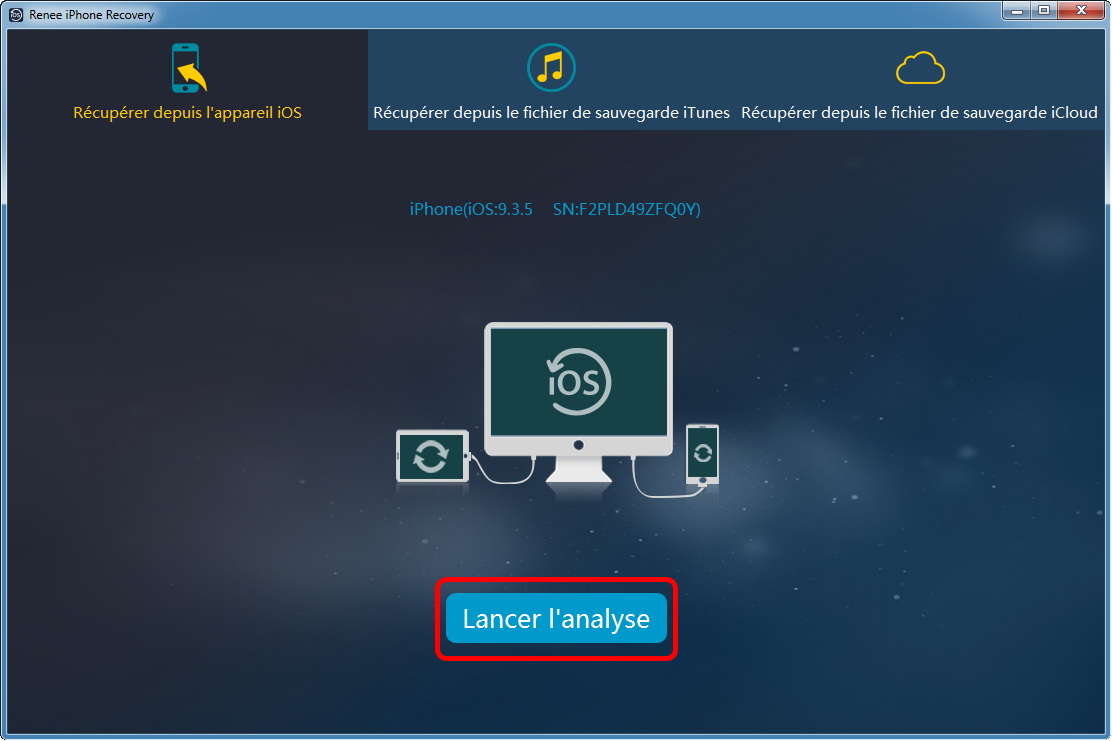 Récupérer les données avec Renee iPhone Recovery