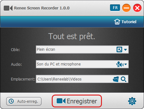 Lancer la capture d'écran -Renee Screen Recorder