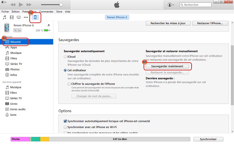 transferer les photos iphone avec itunes - Renee iPhone Recovery