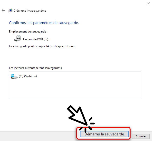 Créer une image système Windows 10