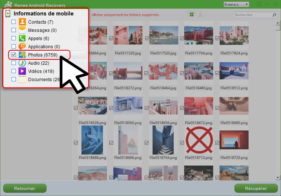 Récupérer les photos sur le mobile Android - Renee Android Recovery