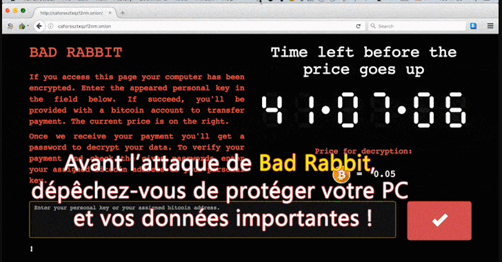 Attaque du malware Bad Rabbit