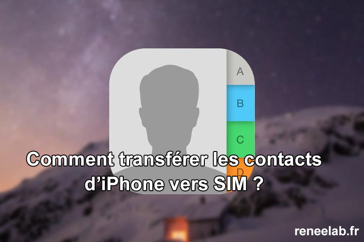 Transférer les contacts d'iPhone vers SIM - Renee iPhone Recovery