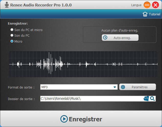 Logiciel pour enregistrer le son du PC- Renee Audio Recorder Pro