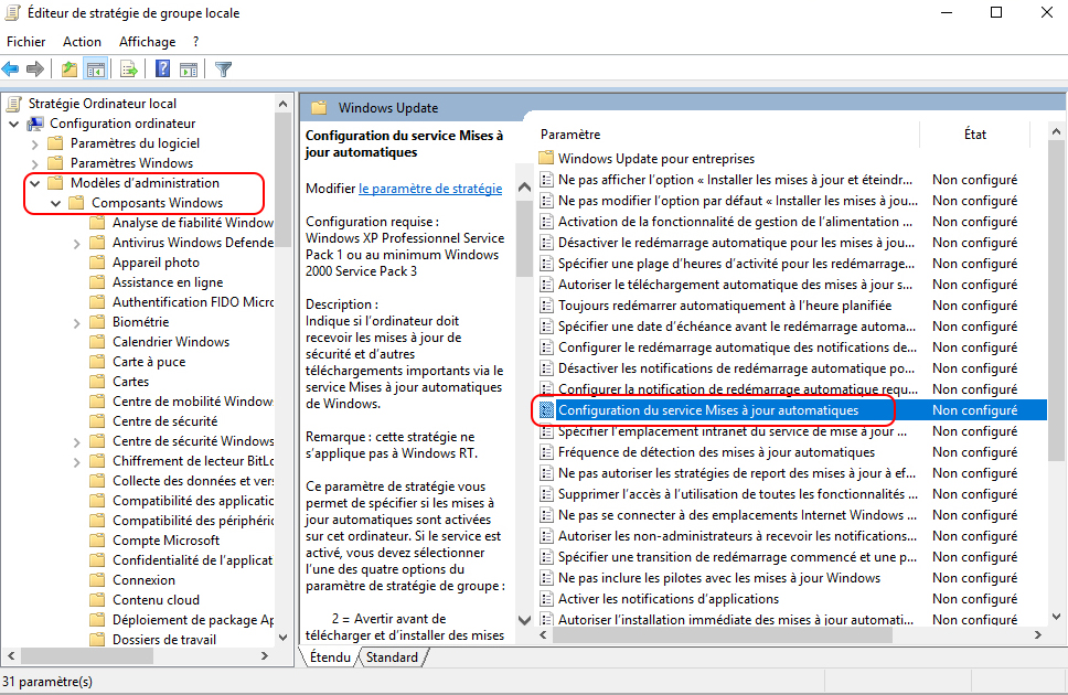 Désactiver la mise à jour Windows dans l'Éditeur de stratégie de groupe locale - Renee Becca