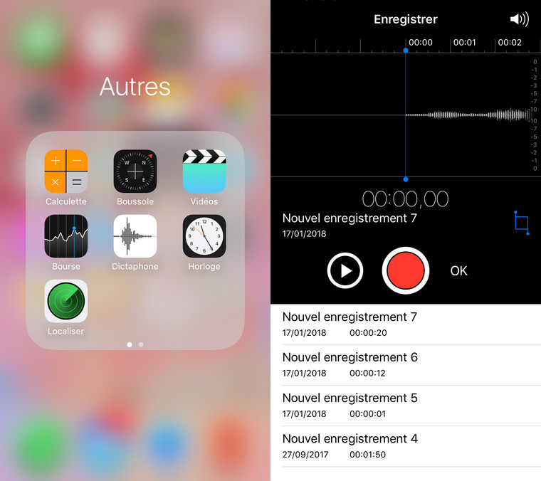 Activer le dictaphone sur iPhone