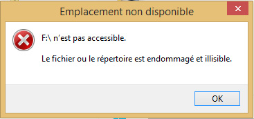 Accès au fichier endommagé refusé
