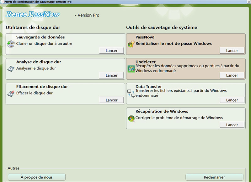 Logiciel de sauvetage de Windows - Renee PassNow