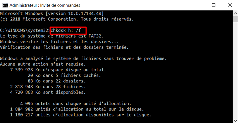 modifier les paramètres dans cmd