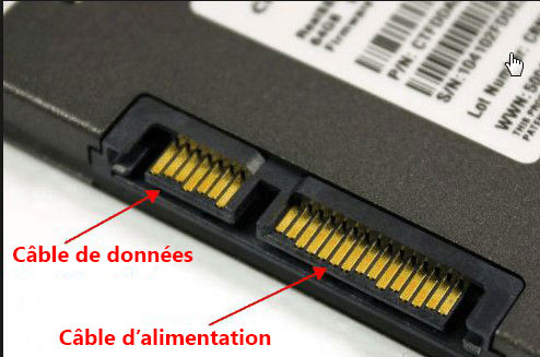 Câbles différents pour brancher un SSD
