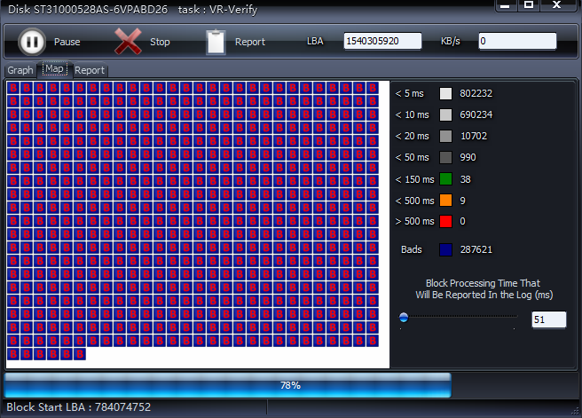 HDD Scan détecte des secteurs défectueux