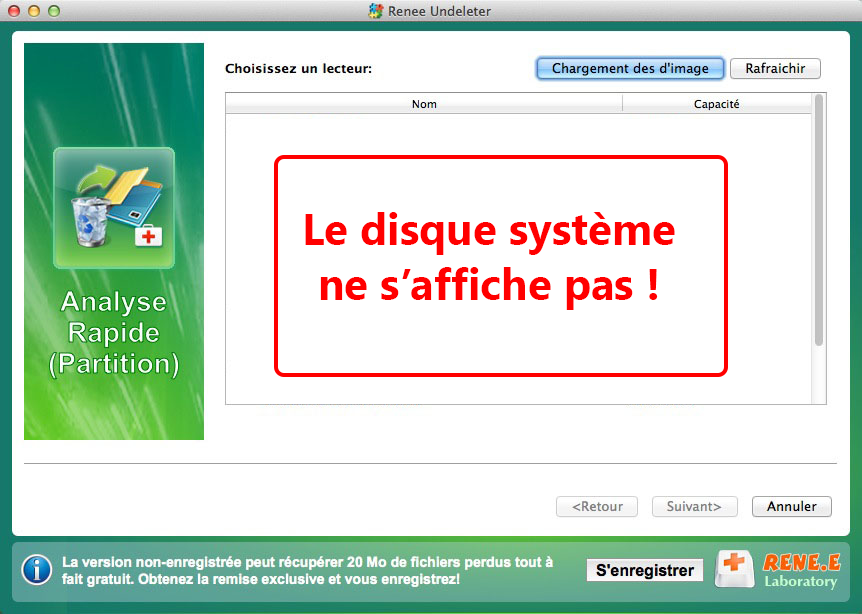 Renee Undeleter ne détecte pas le disque système