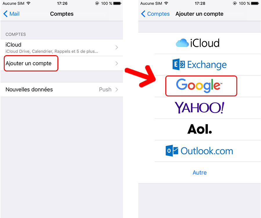 Synchroniser vos contacts d'iPhone vers votre compte Gmail-2