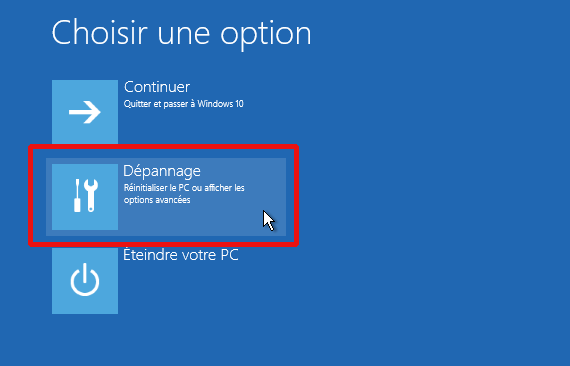 Dépannage win10