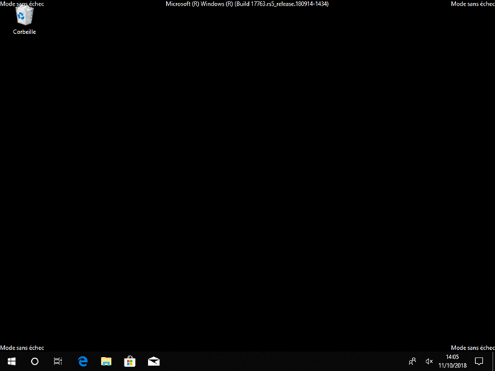 écran mode sans échec Windows 10