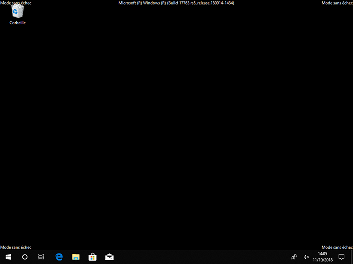 ecran mode sans echec win10