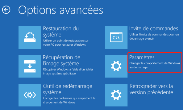 options avancées pour réparer erreur 0xc0000001