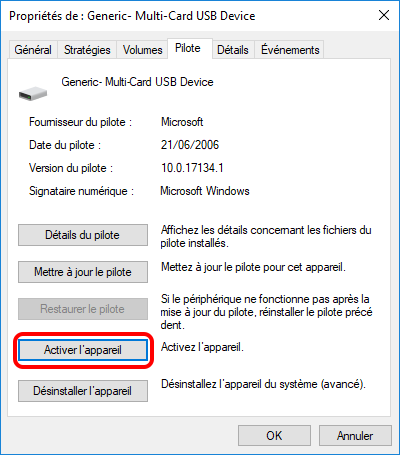 Activer l'appareil