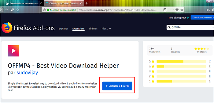 ajouter OFFMP4 à Firefox