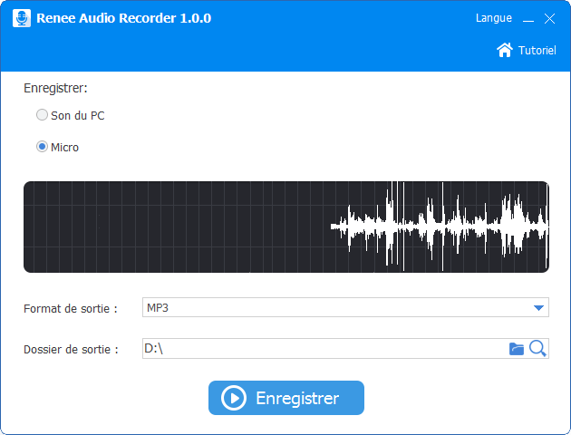 enregistrer le son par audio recorder