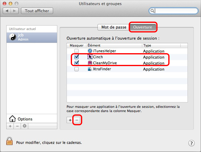 masquer les applications au démarrage de l'ordinateur mac