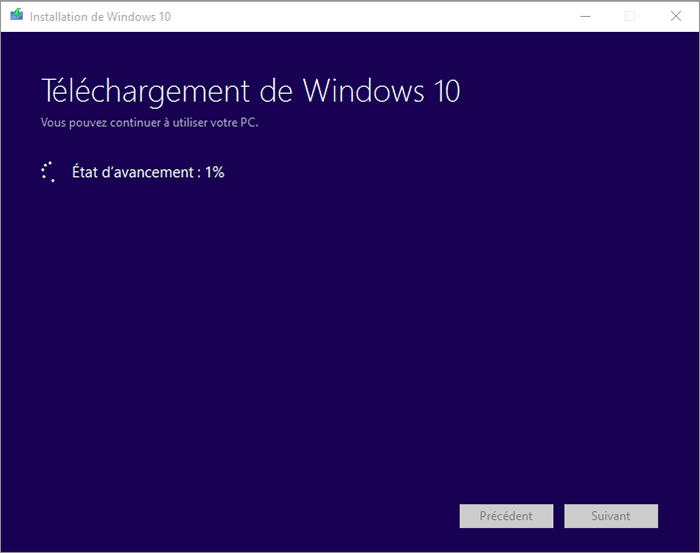 téléchargement de Windows 10
