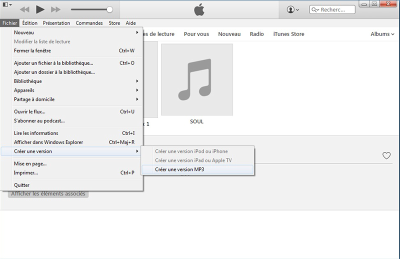 créer un version MP3