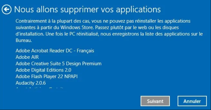 supprimer tous vos applications