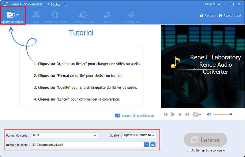 ajouter un fichier audio à audio converter