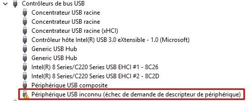 périphérique inconnu sur le PC