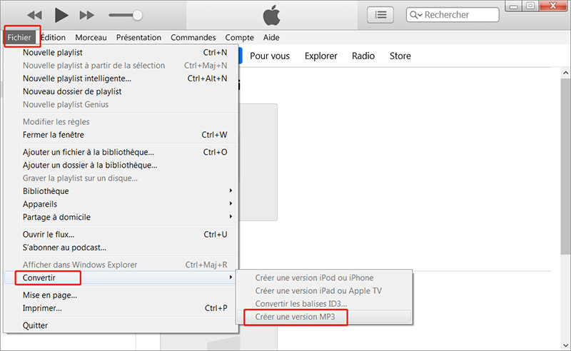 convertir MPEG4 en MP3 via iTunes