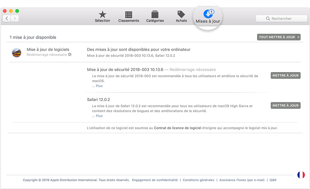 Mettre à jour sur Mac