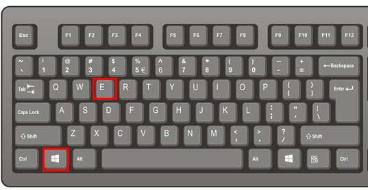 appuyer sur les touches Windows et E