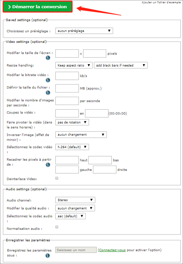 configurer les paramèttres