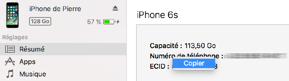 ecid d'iPhone