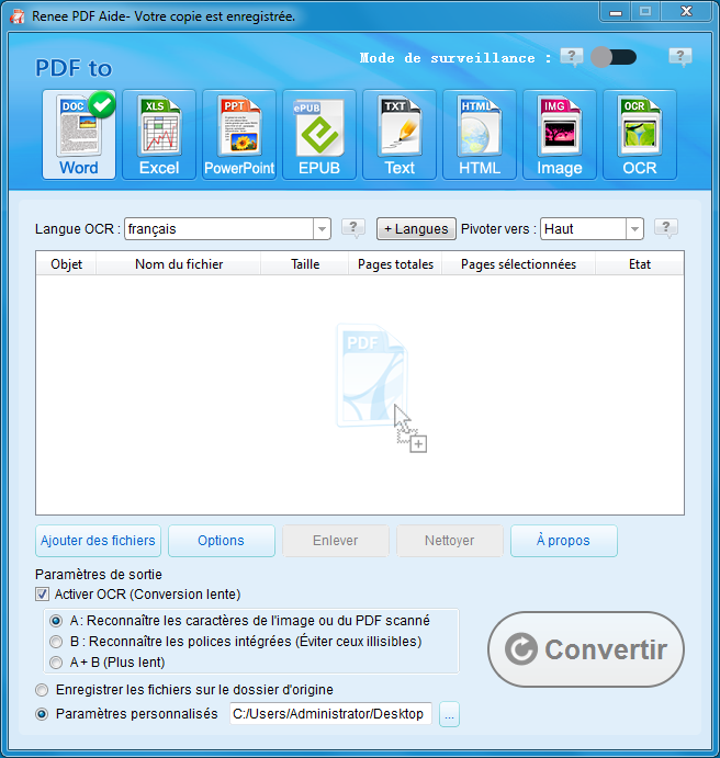 Renee PDF Aide pour convertir les documents PDF