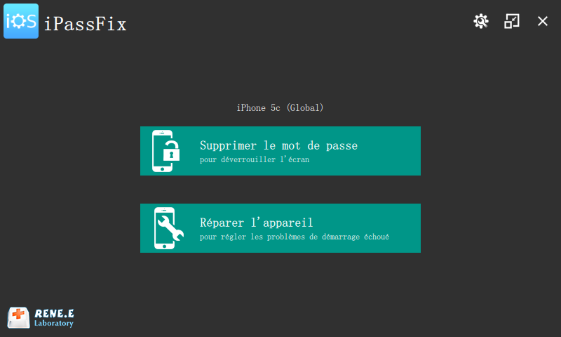 Renee iPassFix pour réparer l'appareil iOS ou supprimer le code de verrouillage iPhone oublié