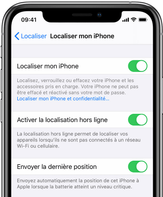 fonction de localiser mon iPhone